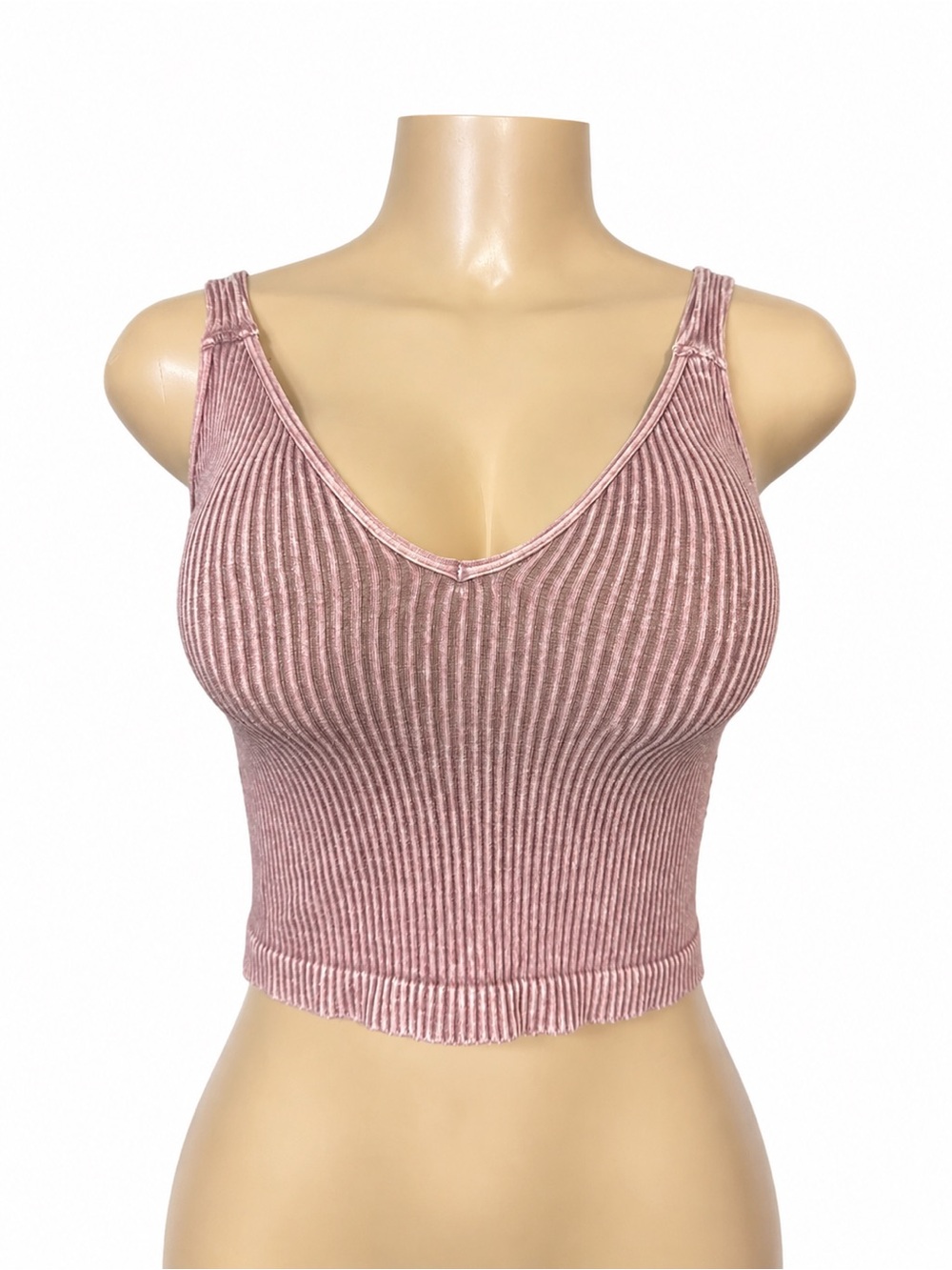 Free People Ribbed Crop Tank Top Women XS Pink Knit Brami Boho Intimately